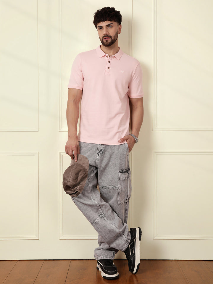 Solid Power Stretch Polo | Pink