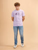 Placement Print Regular Fit T-Shirt | Light Purple