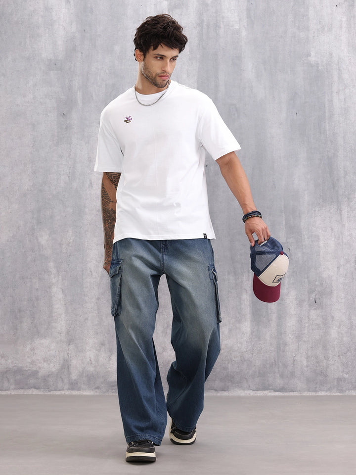 Graphic Printed Oversized Fit T-shirt | White