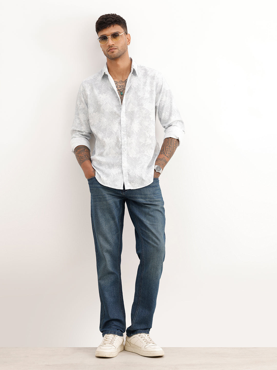 Regular Fit AOP Shirt | Grey