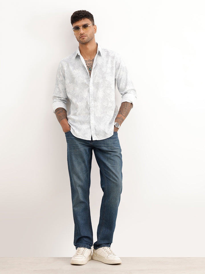 Regular Fit AOP Shirt | Grey