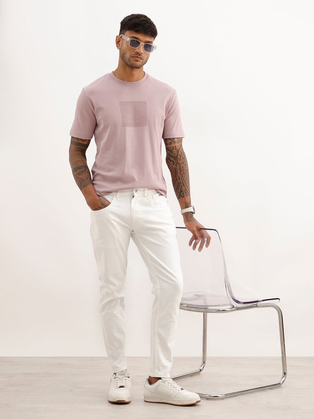 Solid Skinny Crop Fit Denim Jeans | White