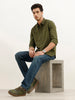 Solid Regular Fit Full Sleeve Shirt | Olive