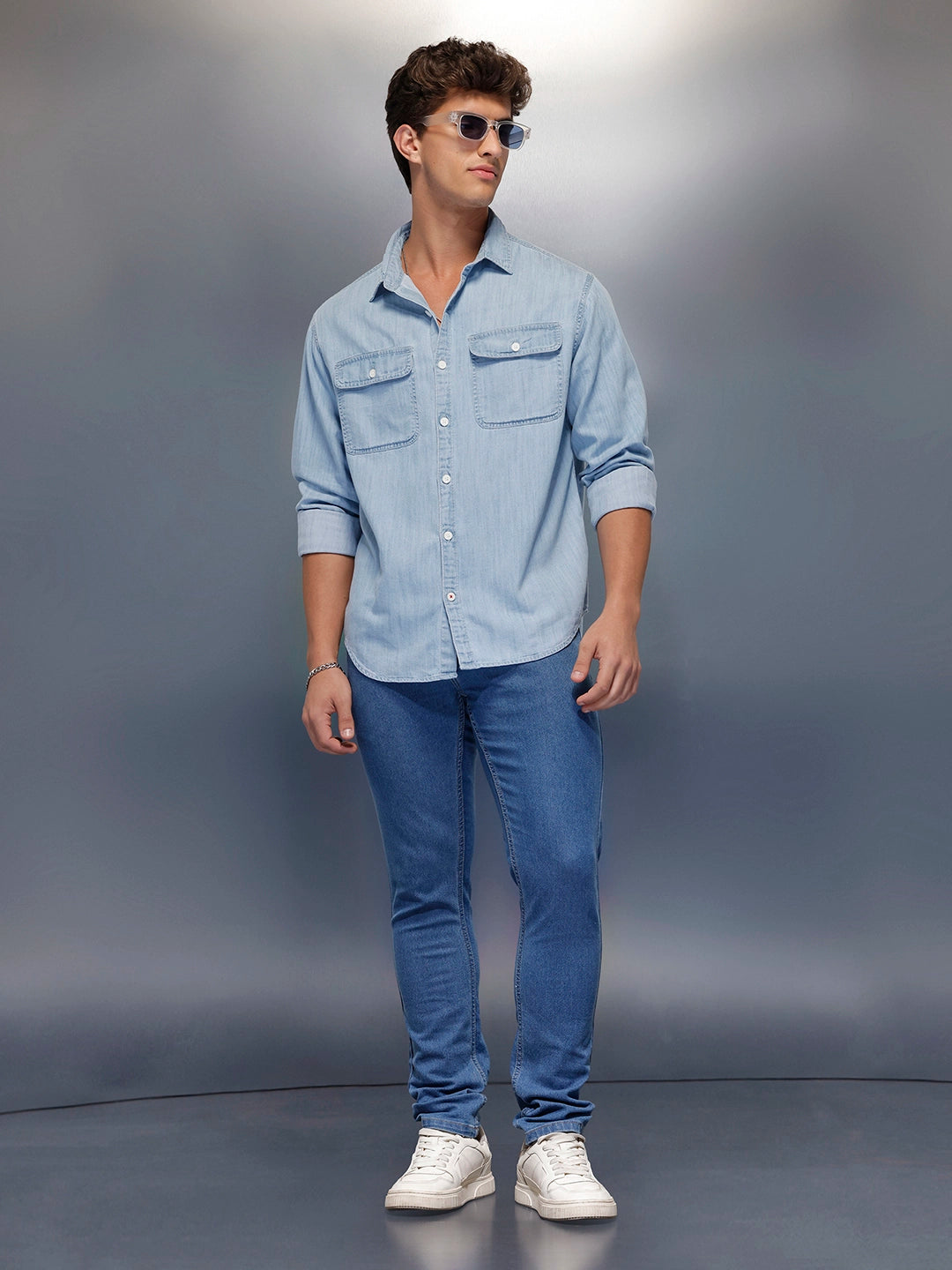 Men's Casual Slim Fit Jeans   |  Blue