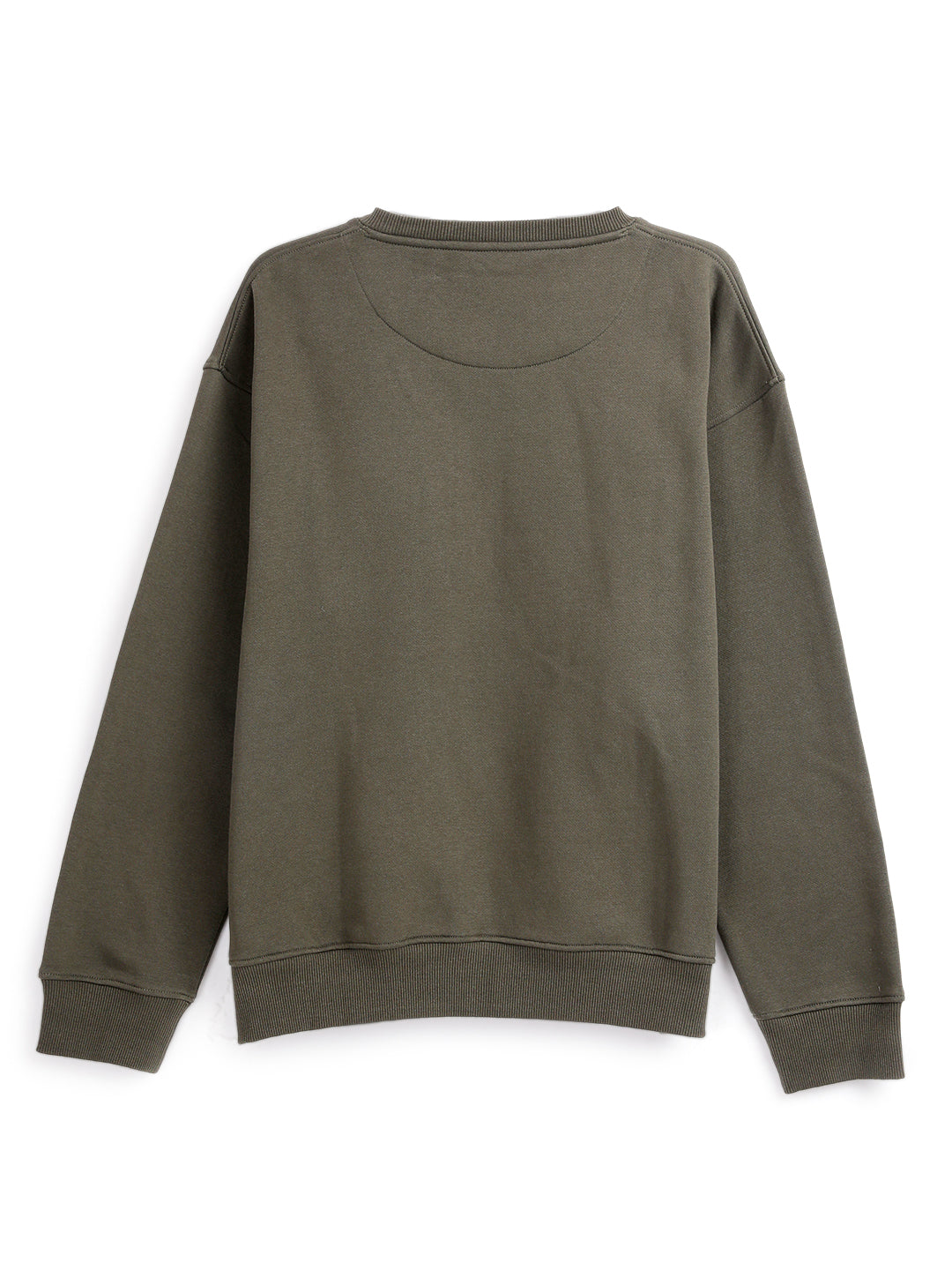 Elite Olive Round Neck Oversized Sweatshirt