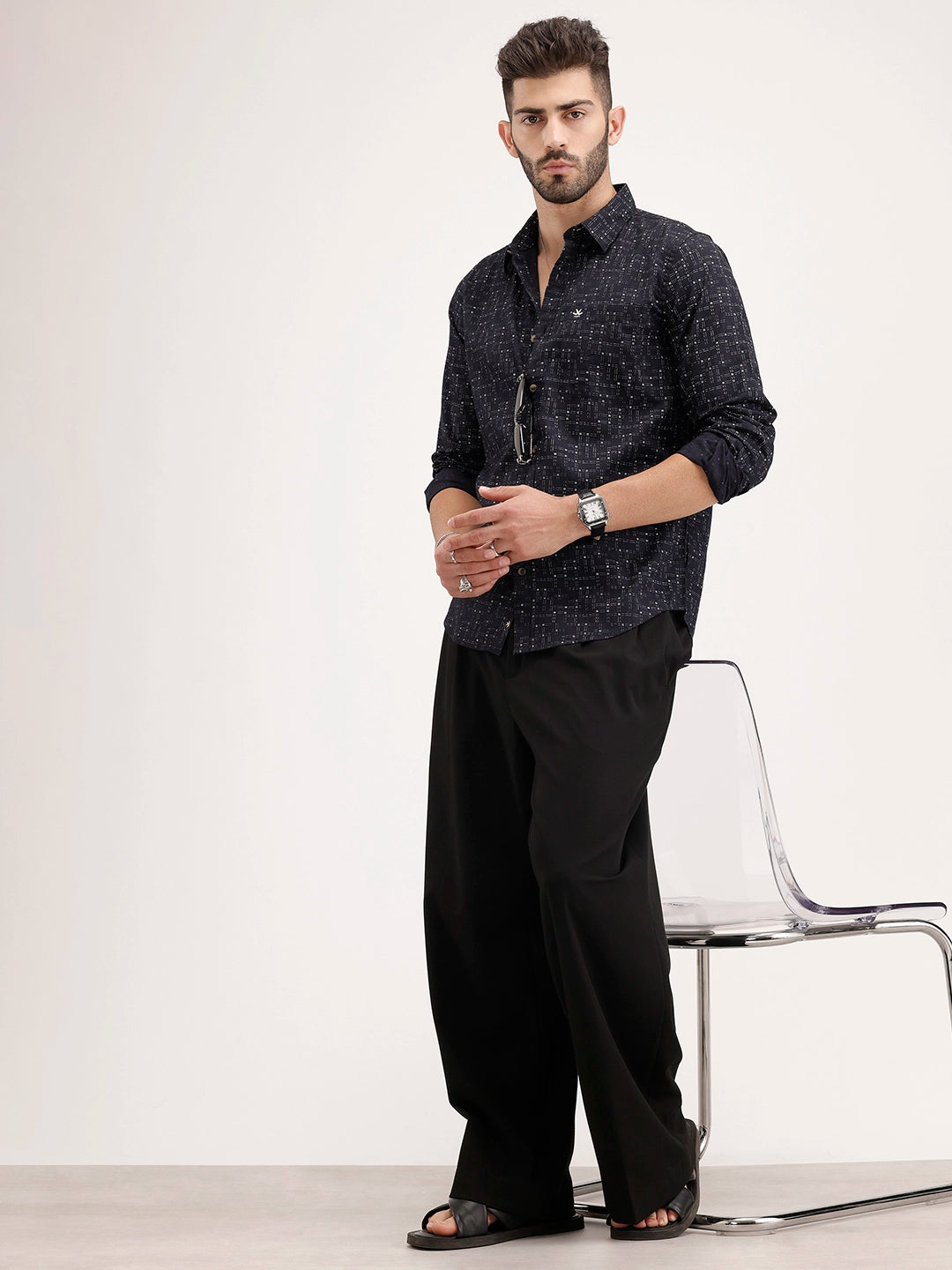 Regular Fit AOP Shirt | Black