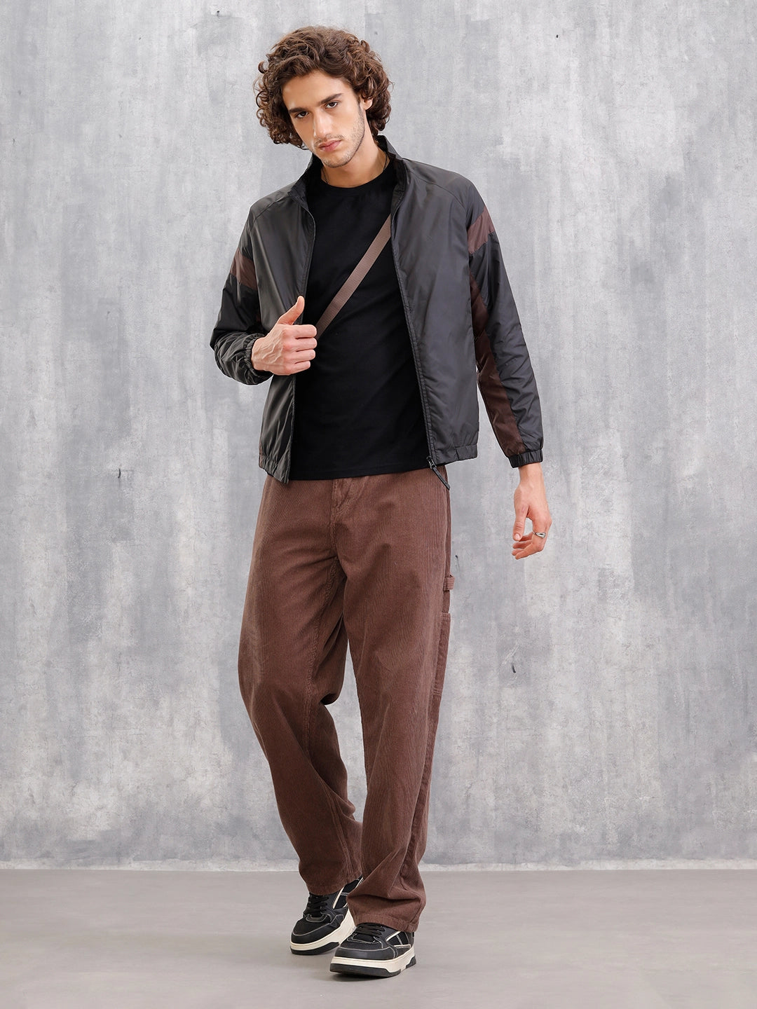 Soild Casual Bomber Jacket | Black