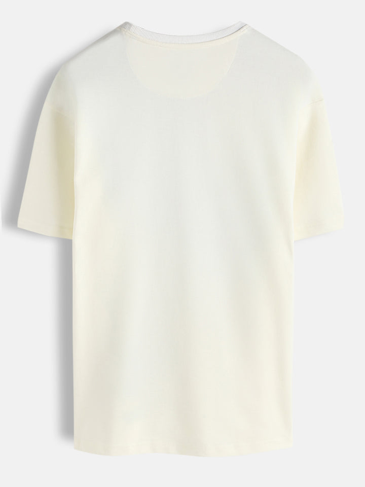 Panel Printed Oversized Fit T-Shirt | White