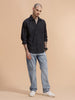 Solid Full Sleeve Cotton Shirt | Dark Grey