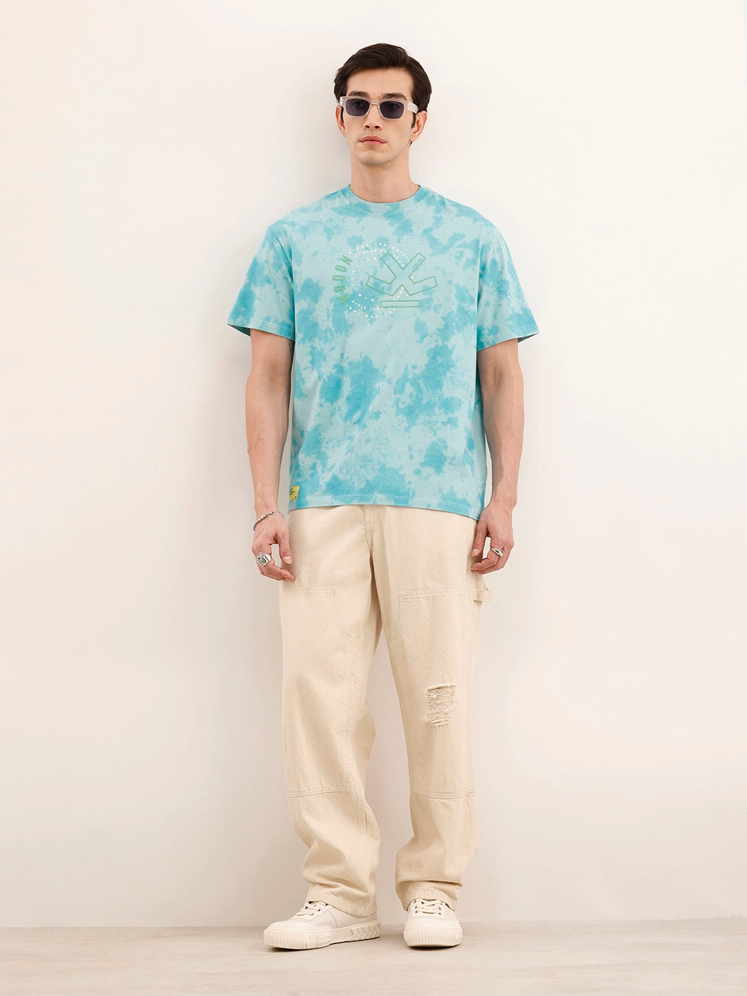 Oversized Tie & Die T-Shirt | Light Blue