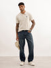 Slim Fit Placement Printed Polo T-Shirt | Beige