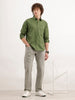 Solid Regular Fit 100% Cotton Shirt | Olive