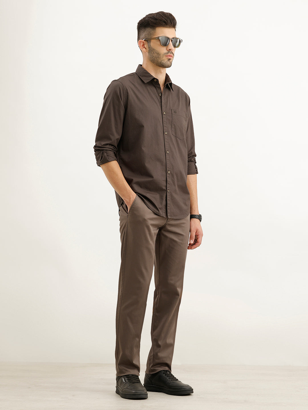 Solid Regular Fit Shirt | Dark Grey