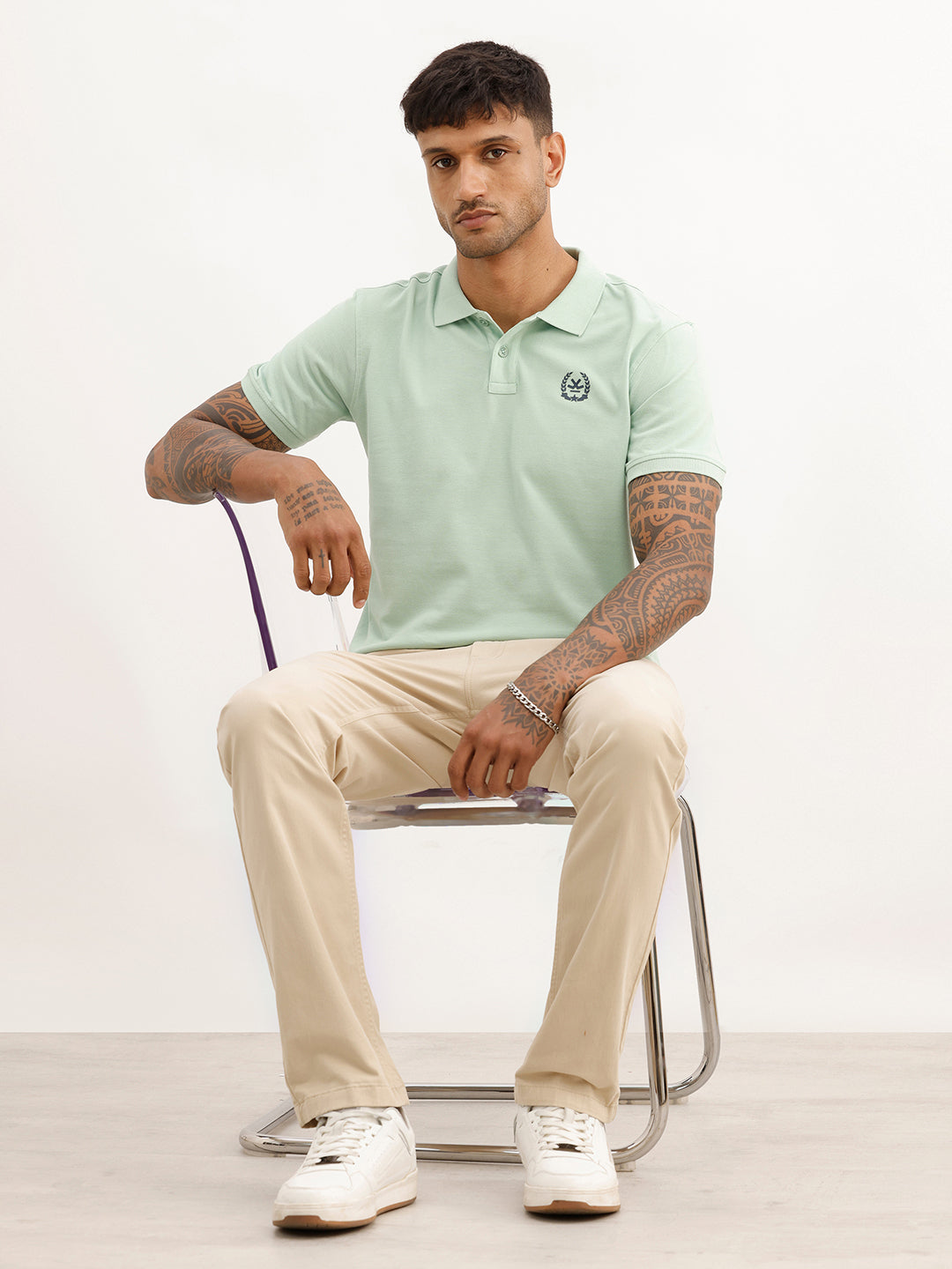 Classic Placement Printed Polo T-Shirt | Green | WWTS300F