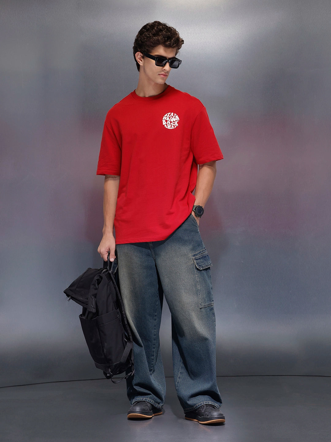 Men's Oversized Tee With Graphic  |  Red