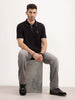 Tipping Collar Slim Fit Polo T-Shirt | Black