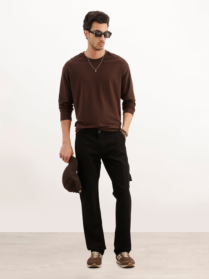 Solid Straight Fit Carpenter Trouser | Black