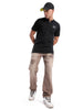 Solid Black Logo Embroidered Polo T-Shirt