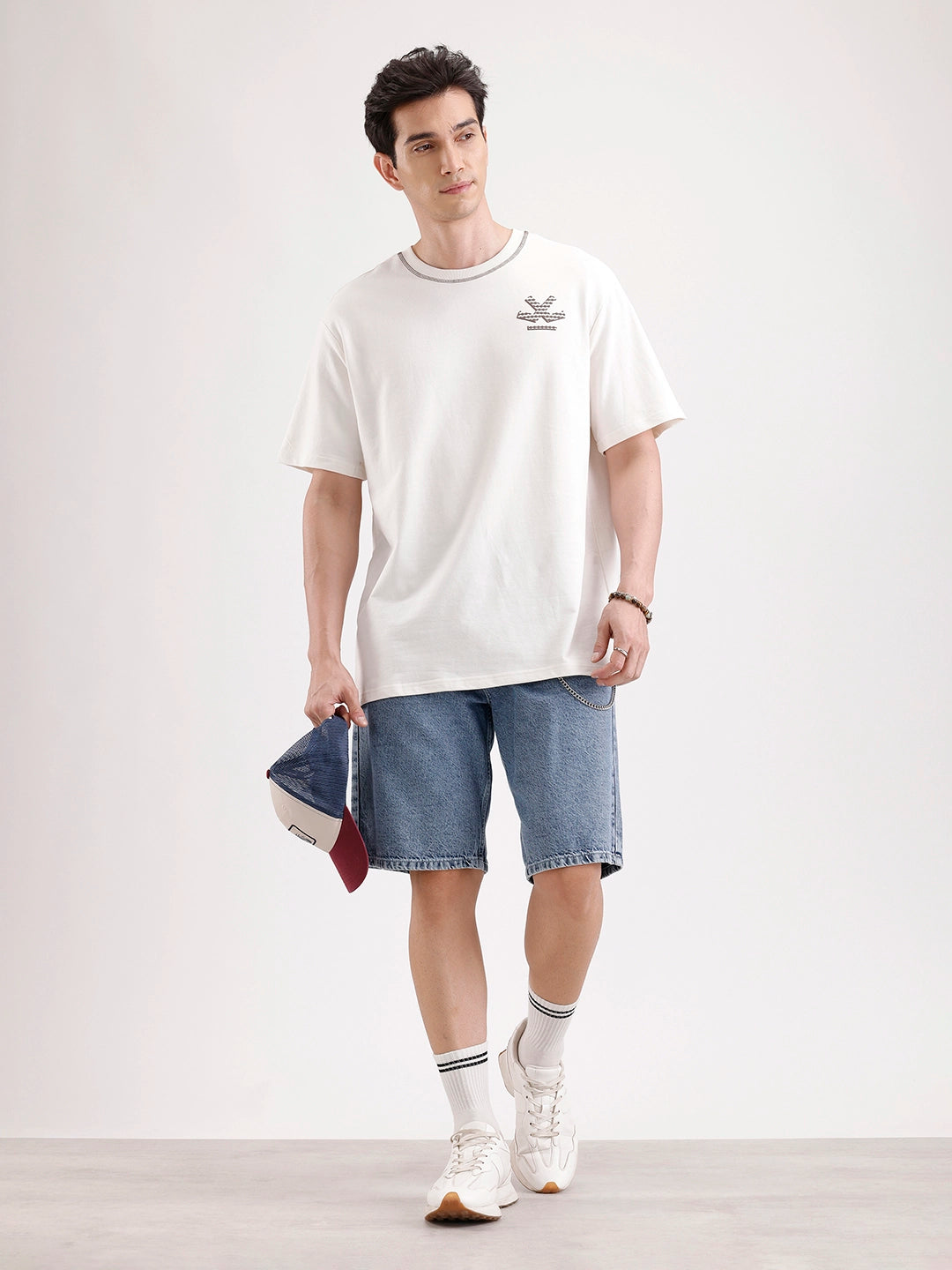 Classic Oversized Back Printed T-Shirt  | Beige