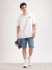 Classic Oversized Back Printed T-Shirt  | Beige