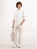 Solid Slim Fit Mandarin Collar Shirt | White