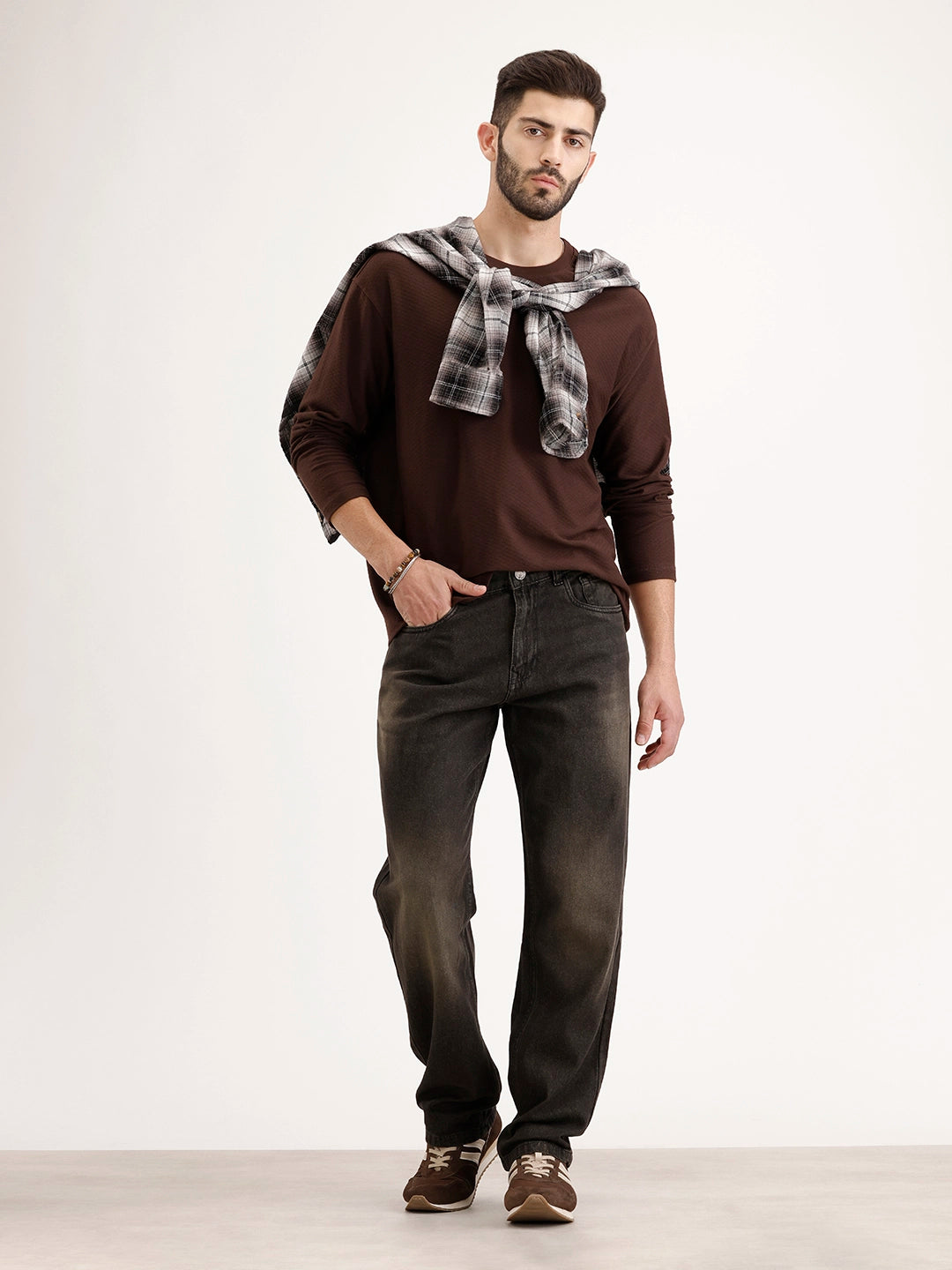 Faded Anti Fit Denim Jeans | Dark Grey