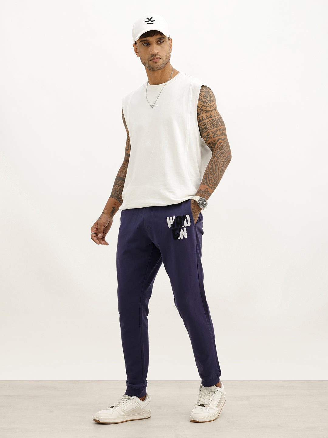 Classic Placement Patch Detail Jogger | Blue