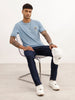 Slim Fit Embroidered Patch Detail T-Shirt | Blue | WTS02HSSL1378S