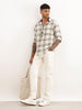 Slim Fit Checkered Full Sleeve Shirt | Olive