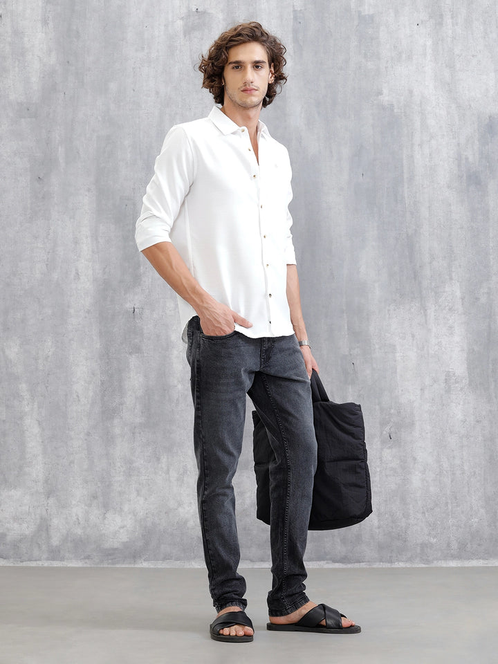 Mid Washed Slim Fit Jeans | Grey