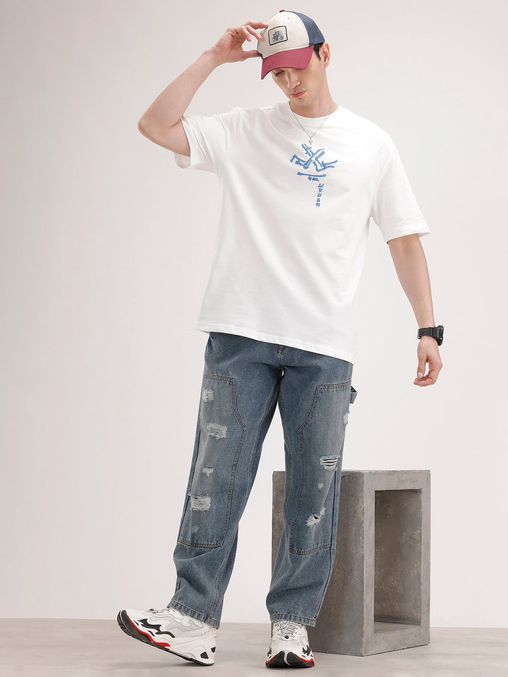 Oversized Back Printed T-Shirt | Off White