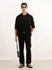 Solid Straight Fit Trouser | Black