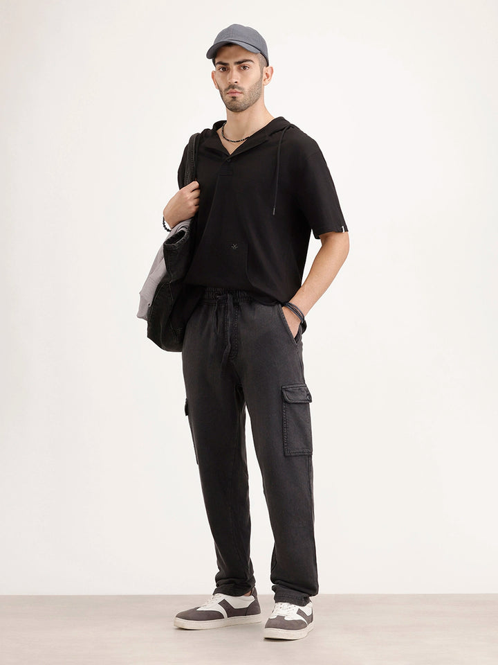 Slim Fit Knitted Jogger | Black