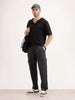 Slim Fit Knitted Jogger | Black