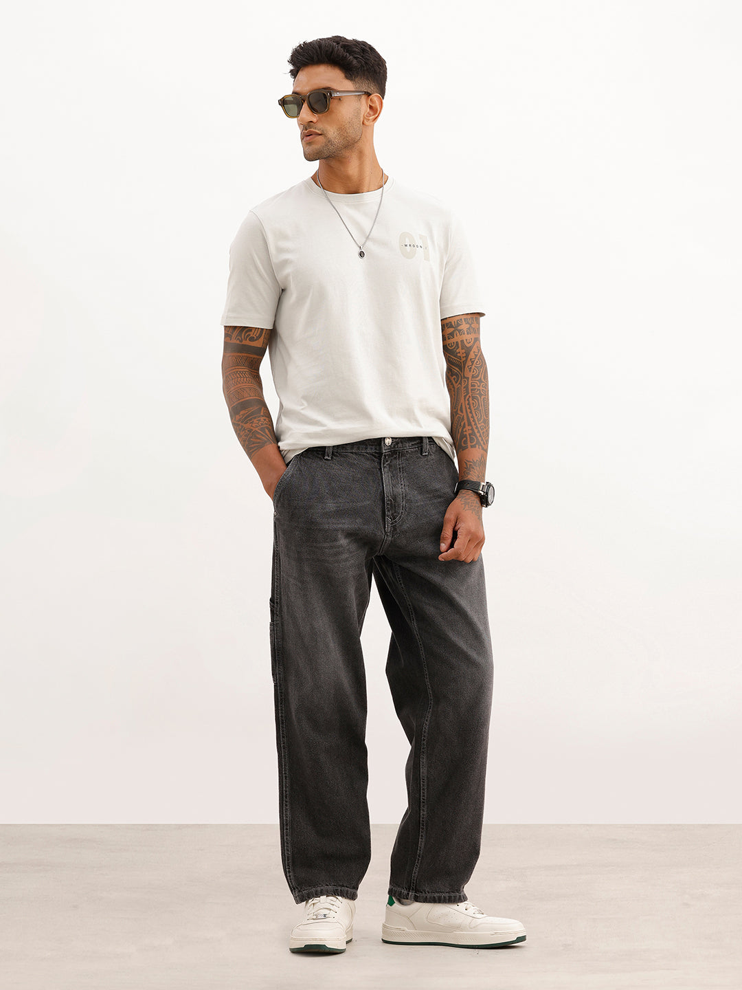 Loose Fit Carpenter Denim | Grey