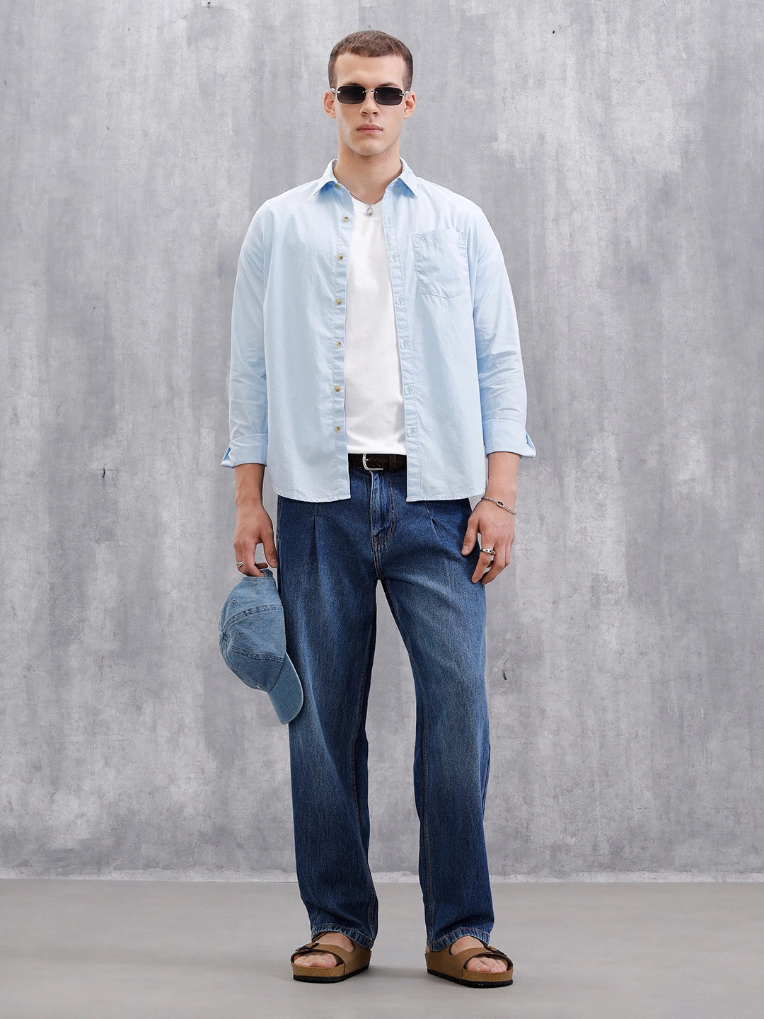 Solid Full Sleeve Regular Fit Shirt | Light Blue