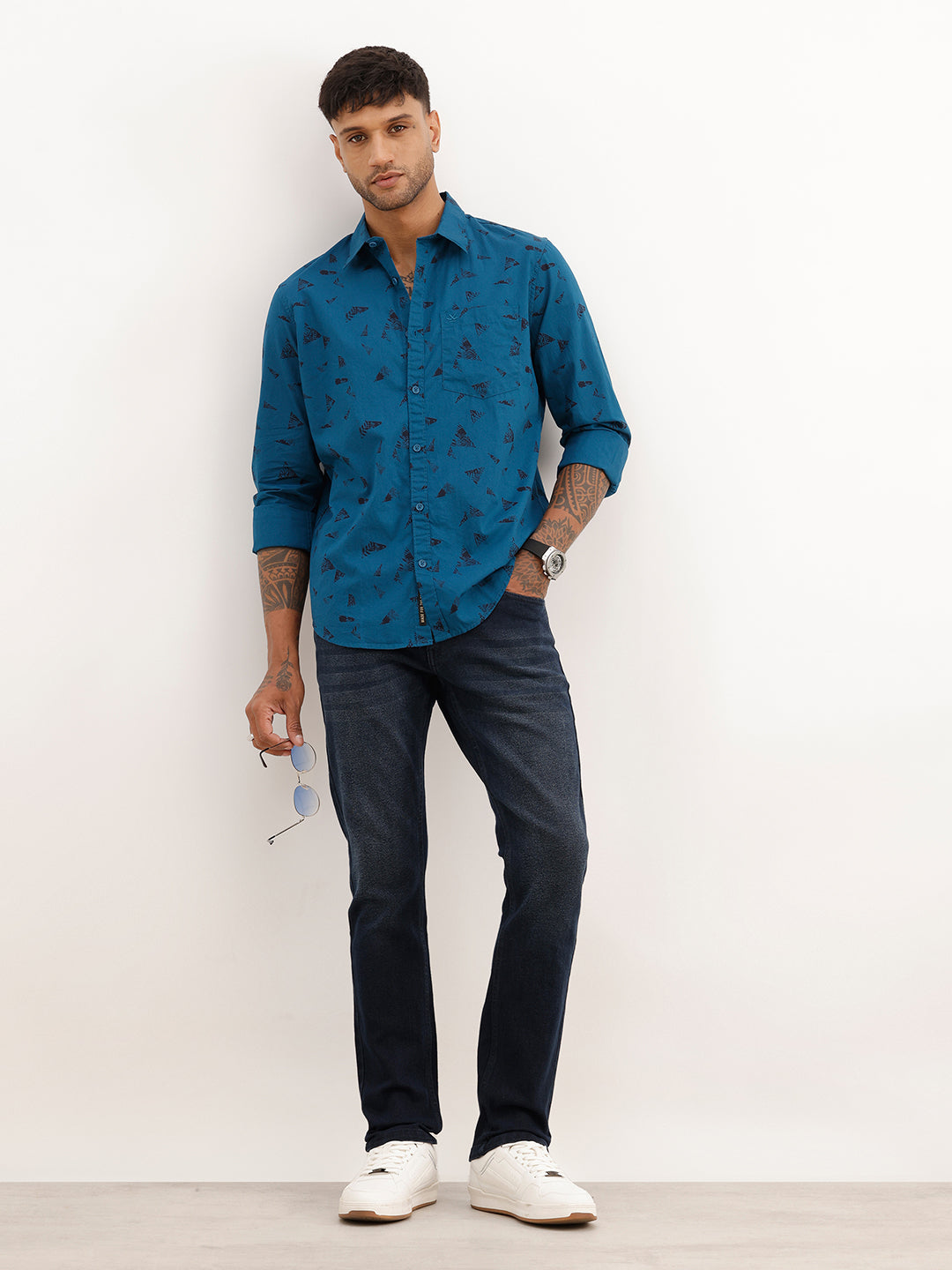 Regular Fit AOP Shirt | Blue