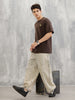 Embroidered & Printed Oversized T-Shirt | Brown