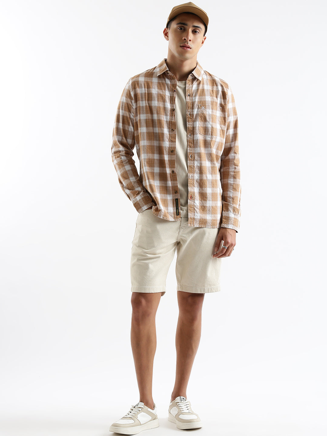 Checked Timeless Brown Casual Shirt