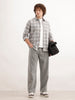 Slim Fit Checkered Shirt  | Grey