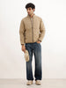 Solid Regular Fit Puffer Jacket | Brown