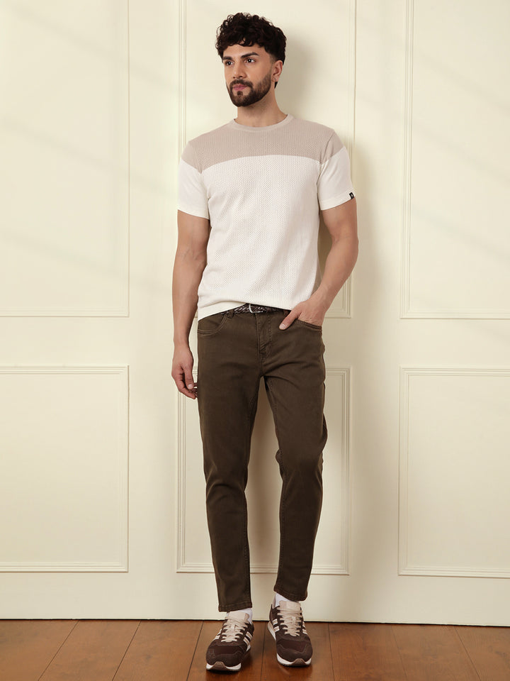 Skinny Crop Coloured Denim Jeans | Brown