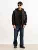 Solid Comfort Fit Hooded Jacket | Black | WJK02FSCM1001W