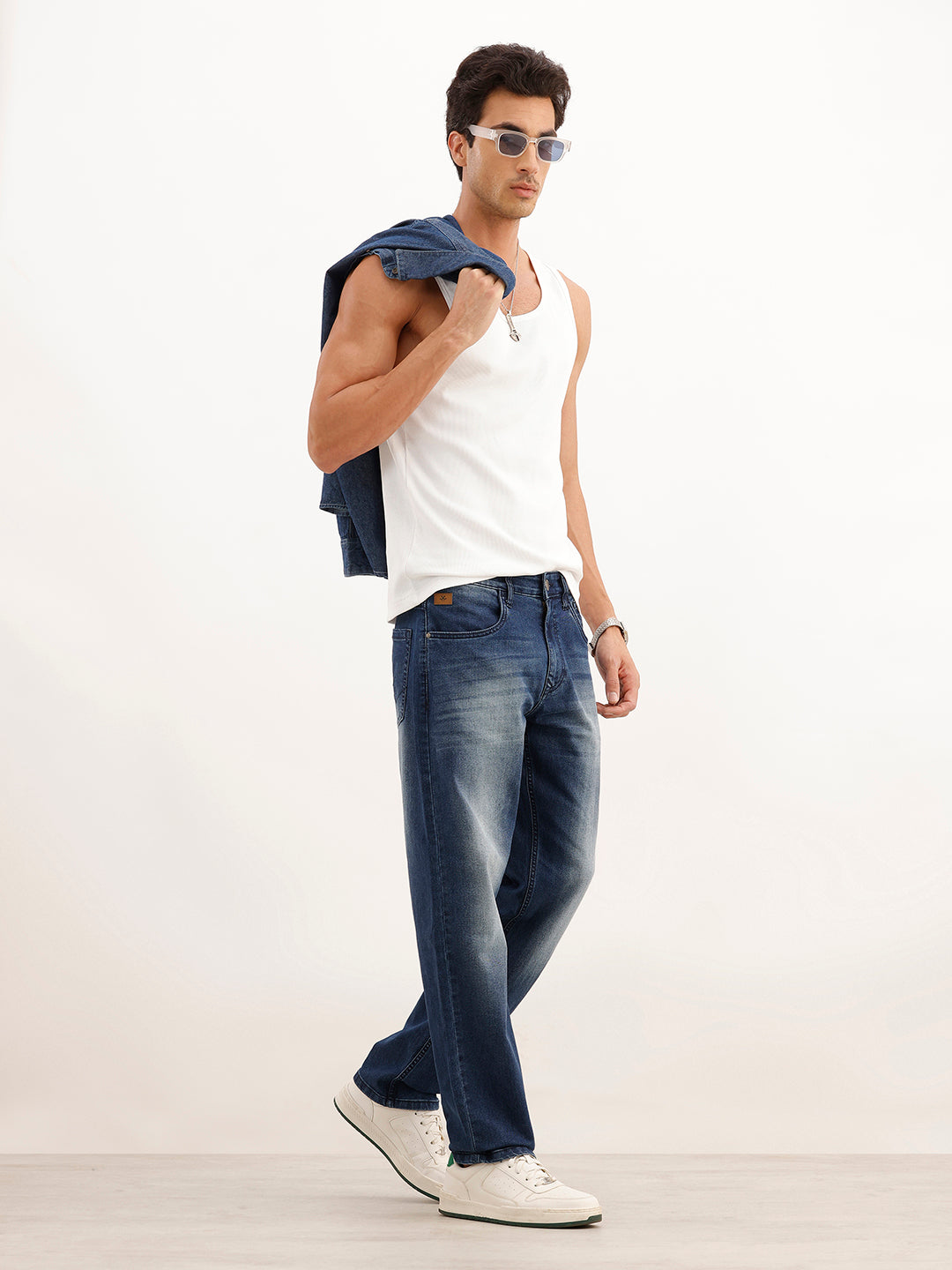 Heavy Faded Anit Fit Denim Jeans | Blue