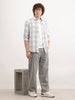 Slim Fit Checkered Shirt  | White