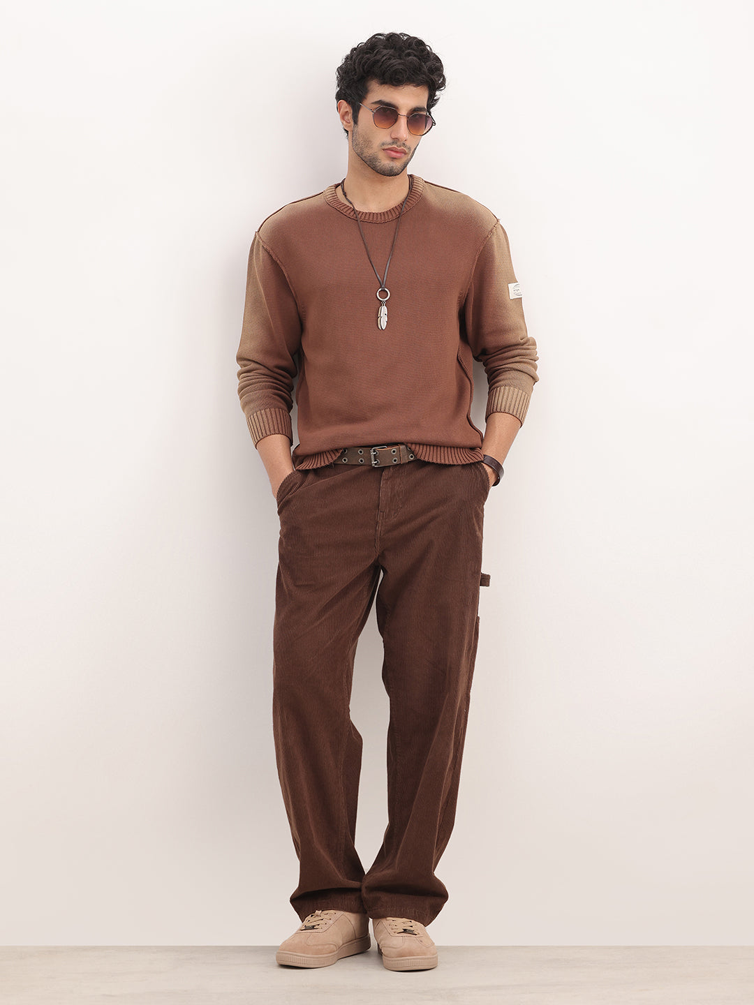 Comfort Fit Faded Sweater | Rust