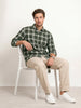 Comfort Fit Checkered Shirt | Dark Green