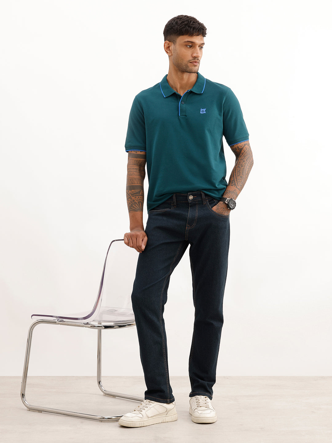 Solid Relaxed Fit Denim Jeans | Dark Blue