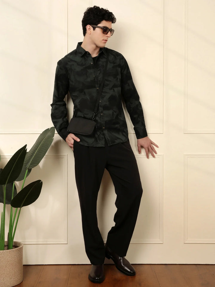 Green AOP Full Sleeve Shirt