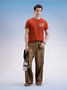 Slim Fit Classic Placement Printed T-Shirt  | Rust